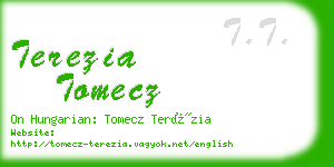 terezia tomecz business card